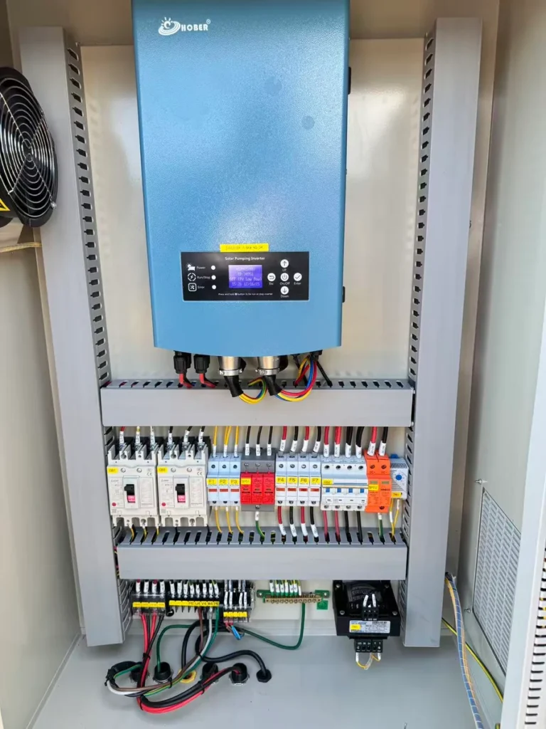 Control cabinet detail at a field installation