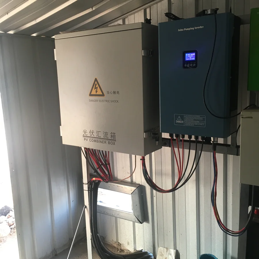 Solar pump inverter and control box at a field installation