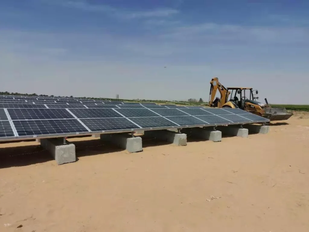 Solar array at a dry field site