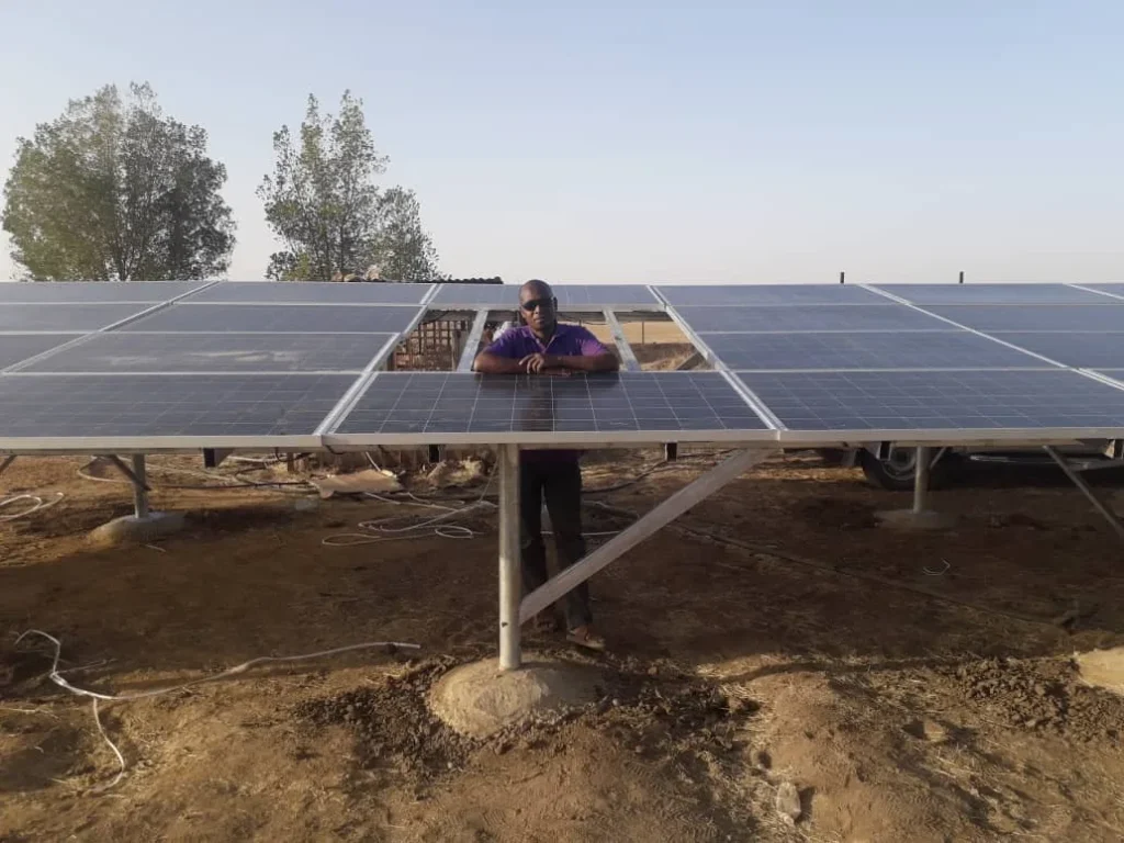 Solar array at a field pumping site