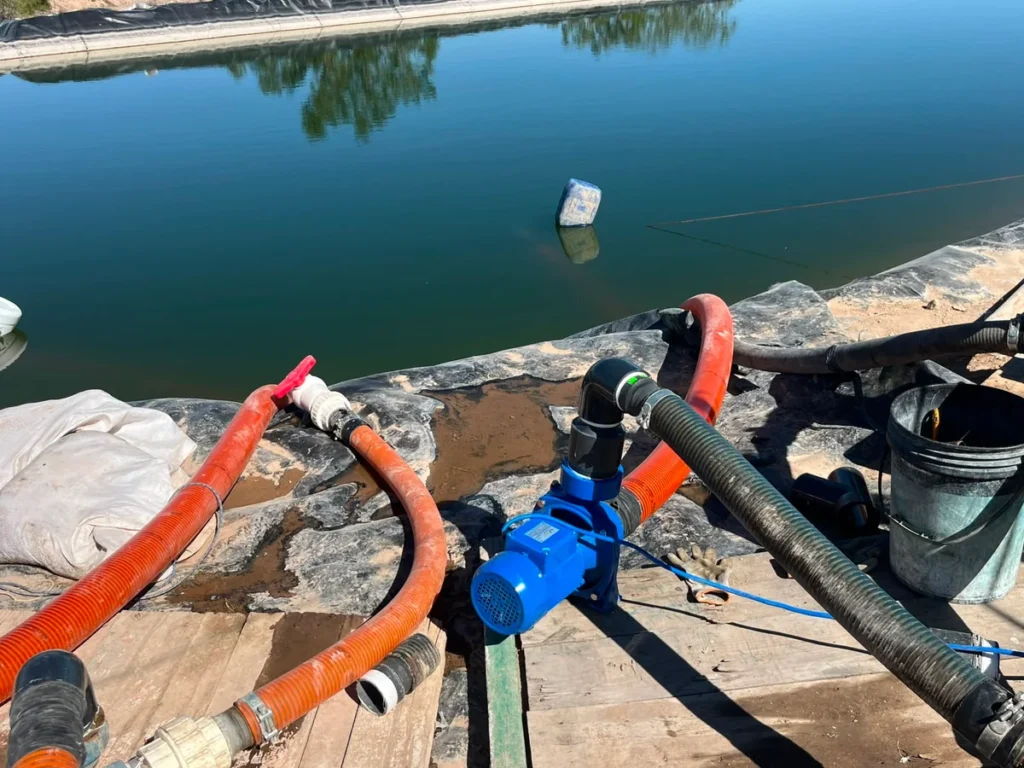 Water pipework at a reservoir