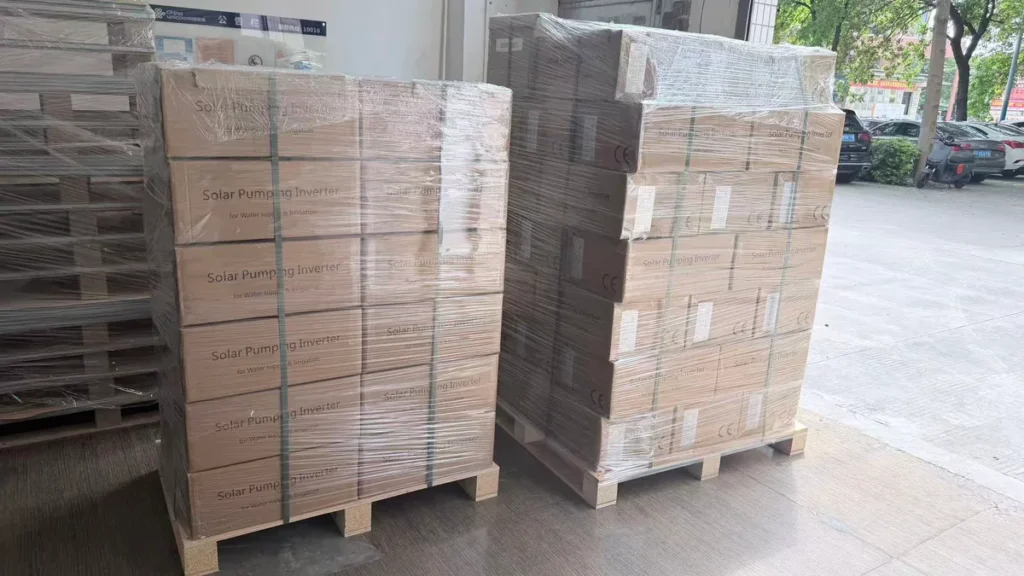 HOBER equipment packed on a pallet for dispatch
